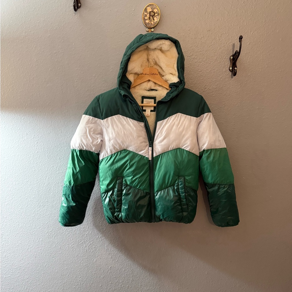 Cat & Jack Teal and White Hooded Jacket